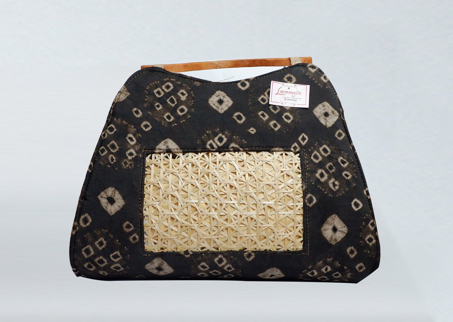 Tas Jumputan Kombinasi Anyaman