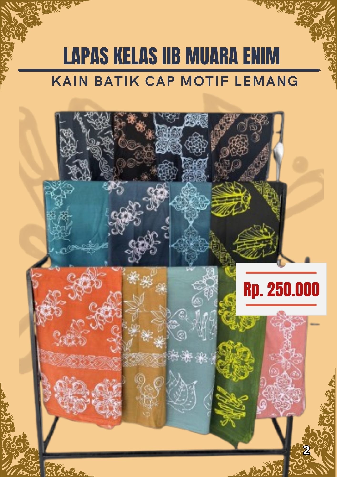 Kain Batik Cap Motif Lemang (Lapas Kelas IIB Muara Enim)